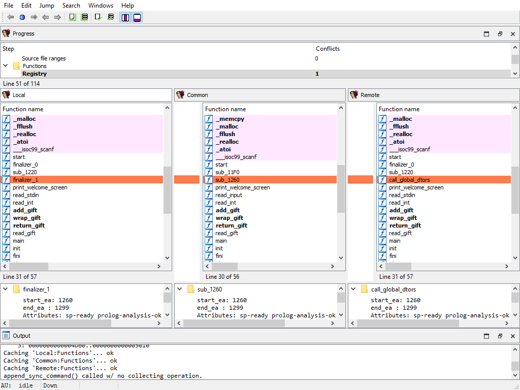 IDA in interactive merge mode